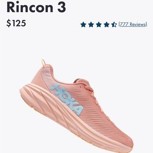 NEW! Hoka Rincon 3 Running Shoe — Woman’s Size 8, Shell Coral/Peach Parfait